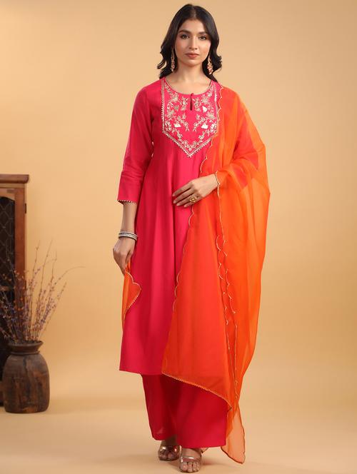women embroidered kurta pant set with dupatta - 21746734 - Very Small Image - 1