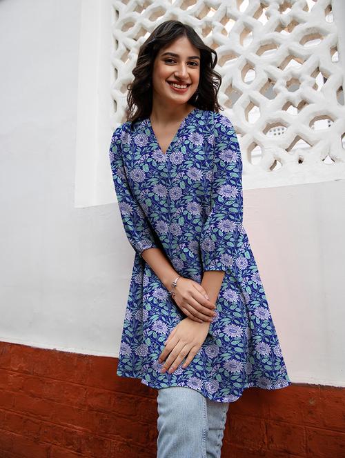 women printed three quarter sleeve tunic - 21746764 - Very Small Image - 1