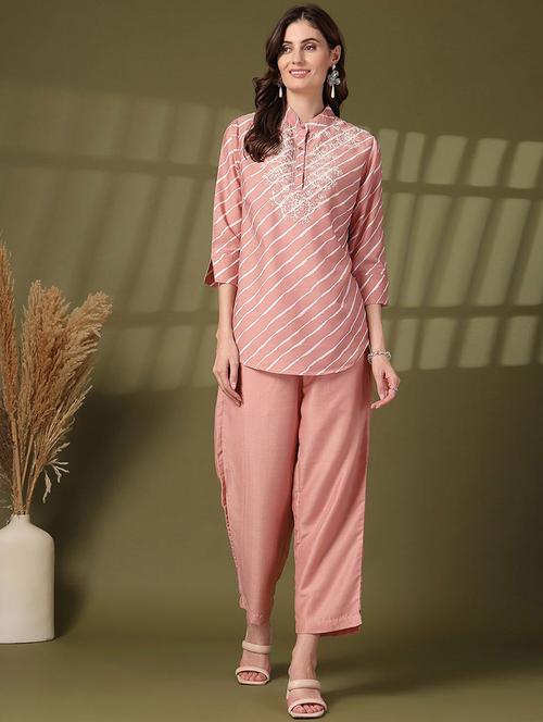 women printed embroidered ethnic co-ord set - 21747003 - Very Small Image - 1