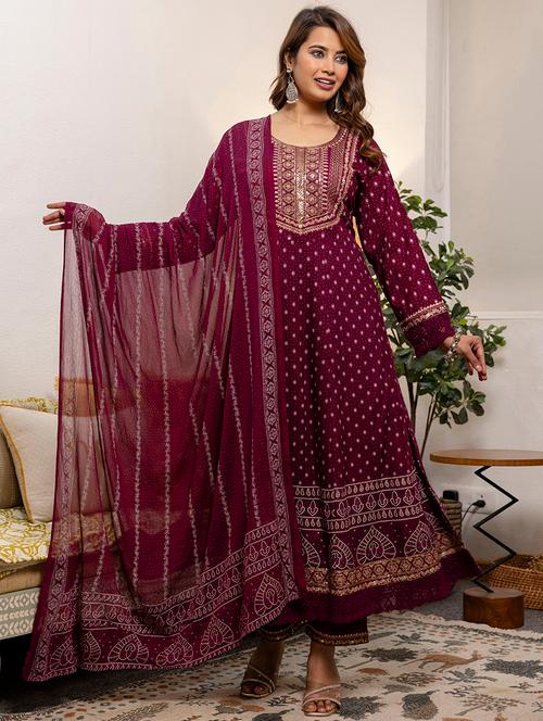 women three quarter sleeve kurta pant with dupatta set - 21747191 - Very Small Image - 1