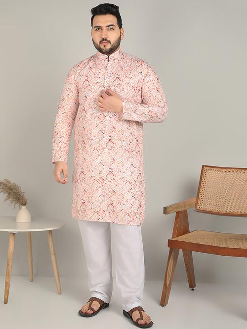 men mandarin neck printed long kurta - 21747441 - Very Small Image - 1
