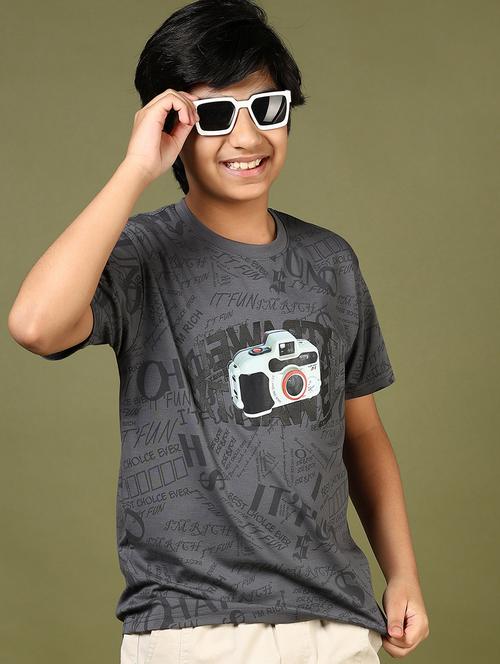 boys printed round neck short sleeves t-shirt - 21747494 - Very Small Image - 1