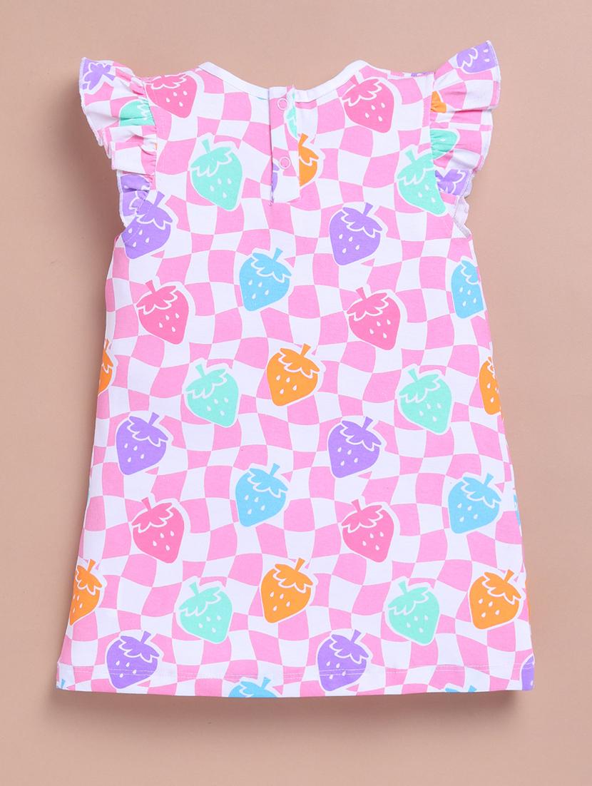 girls round neck printed frock - 21747689 - Standard Image - 2