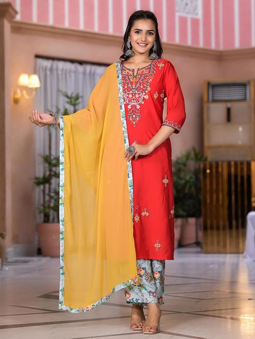 women printed kurta pant set with dupatta - 21747807 - Very Small Image - 1