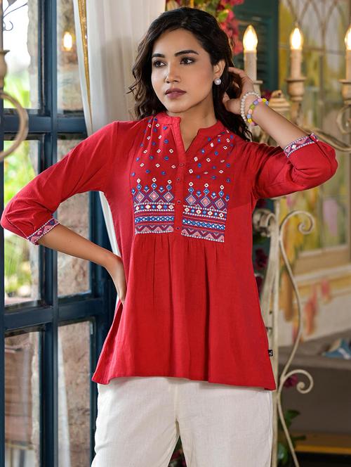 women embroidered a-line tunic - 21747859 - Very Small Image - 1