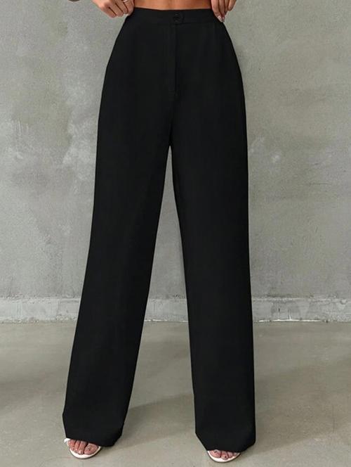 woemn solid high rise straight trouser - 21747865 - Very Small Image - 1