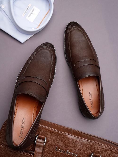 men textured slip on moccasin shoes - 21747901 - Very Small Image - 1