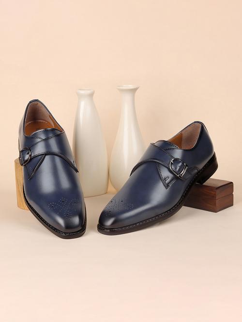 men solid slip on monk straps - 21747956 - Very Small Image - 1