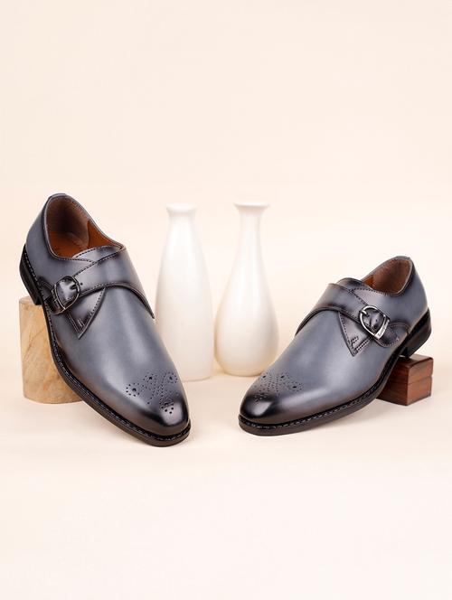 men solid slip on monk straps - 21747960 - Very Small Image - 1