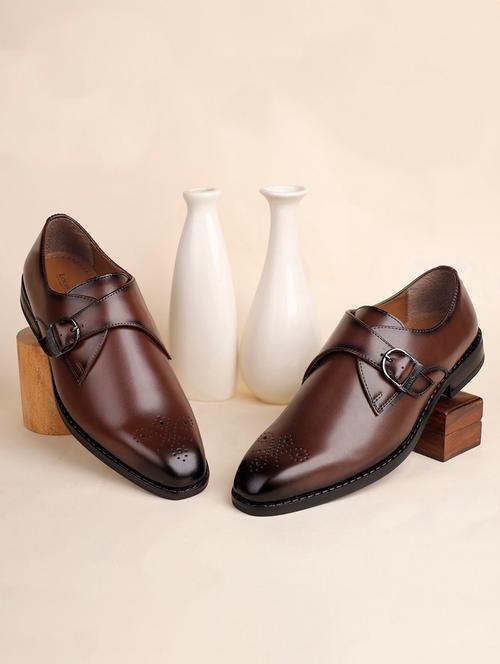 men solid slip on monk straps - 21747967 - Very Small Image - 1