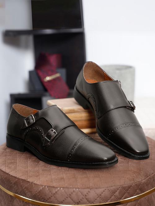 men solid slip on monk straps - 21747971 - Very Small Image - 1