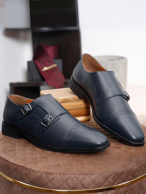 men solid slip on monk straps - 21747974 - Very Small Image - 1