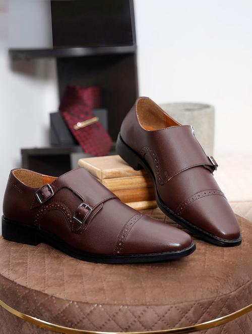 men solid slip on monk straps - 21747978 - Very Small Image - 1