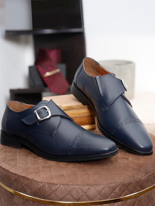 men solid slip on monk straps - 21747984 - Very Small Image - 1