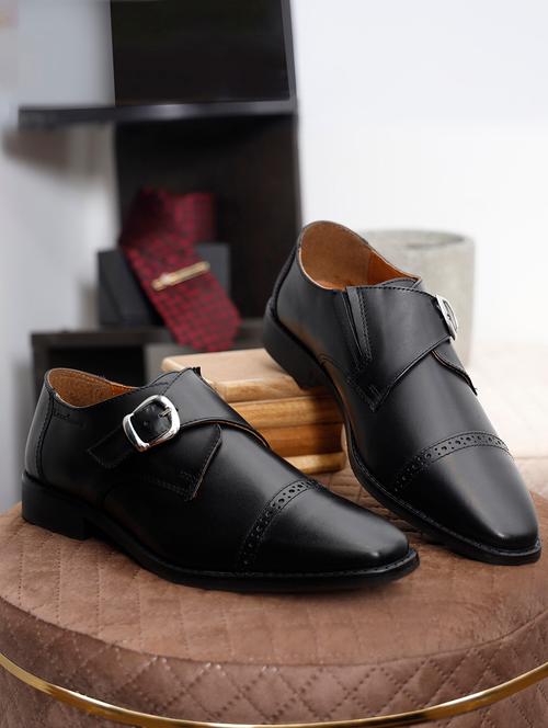 men solid slip on monk straps - 21747985 - Very Small Image - 1