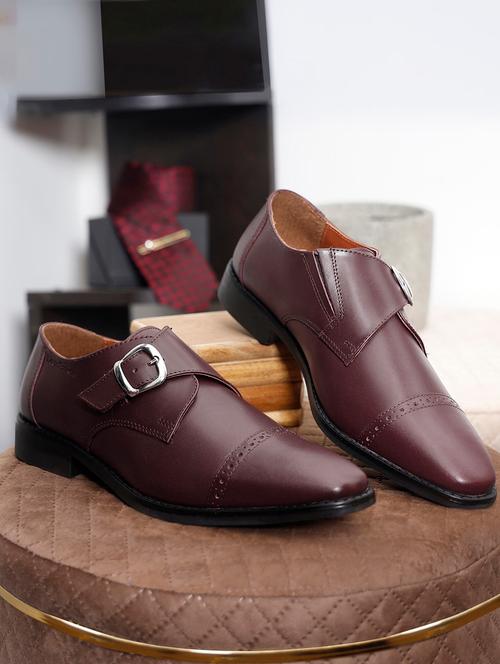 men solid slip on monk straps - 21747988 - Very Small Image - 1