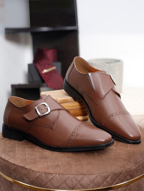men solid slip on monk straps - 21747990 - Very Small Image - 1