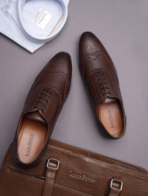 men brown lace-up brouges - 21748011 - Very Small Image - 1