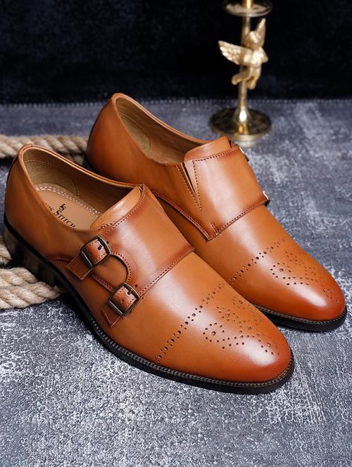 men solid slip on monk straps - 21748054 - Very Small Image - 1