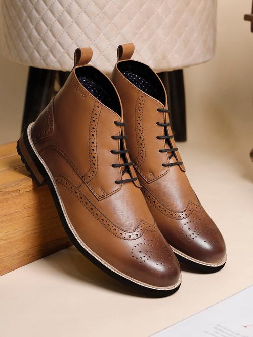 men solid lace up low ankle boots - 21748128 - Very Small Image - 1
