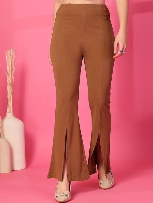 women solid high rise bootcut trouser - 21748632 - Very Small Image - 1