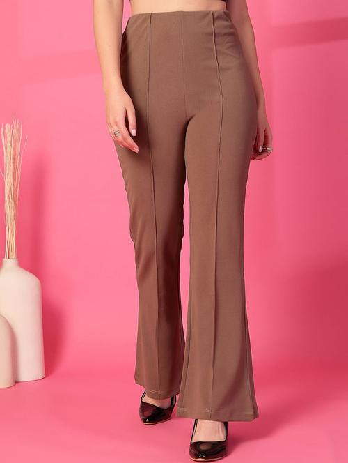 women solid high rise bootcut trouser - 21748633 - Very Small Image - 1