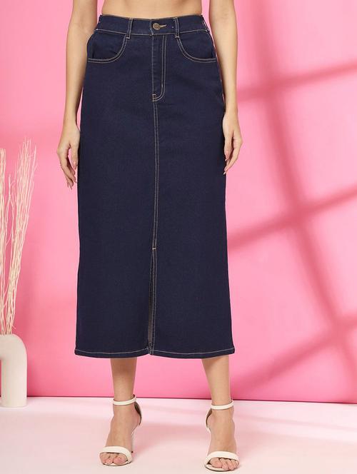 women solid high rise denim skirt - 21748828 - Very Small Image - 1