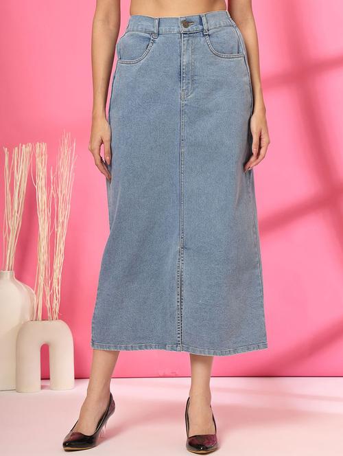 women solid high rise denim skirt - 21748831 - Very Small Image - 1