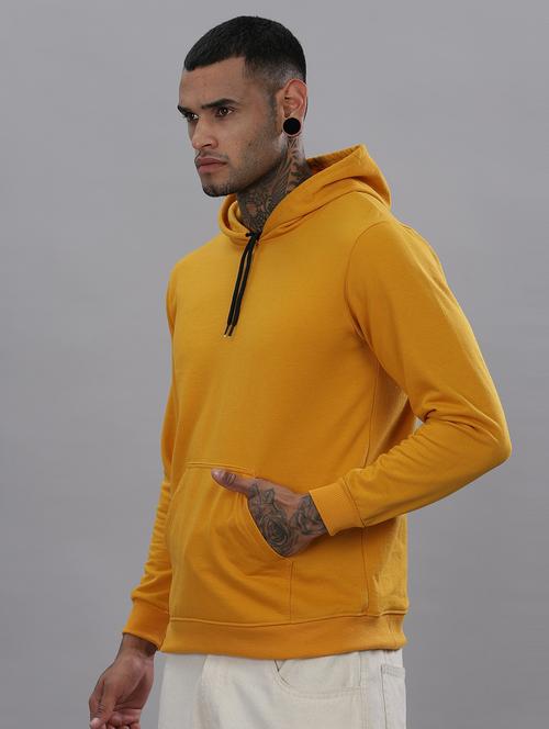 men solid long sleeve regular fit hooded sweatshirt - 21749410 - Very Small Image - 1