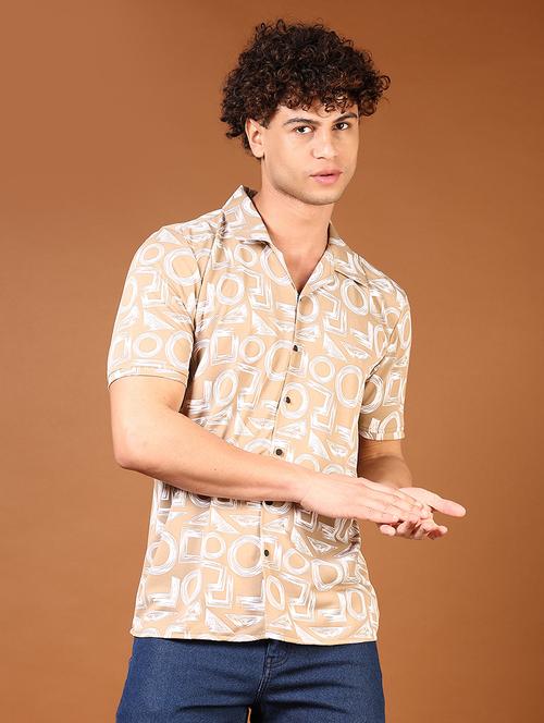 men printed short sleeve regular fit casual shirt - 21749700 - Very Small Image - 1
