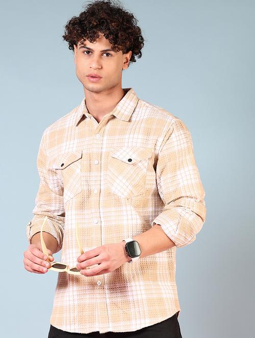 men checkered long sleeve regular fit casual shirt - 21749708 - Very Small Image - 1