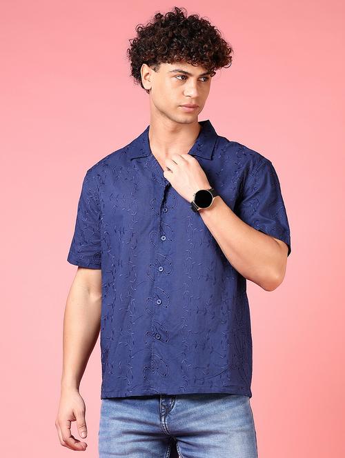 men self design short sleeve loose fit casual shirt - 21749785 - Very Small Image - 1