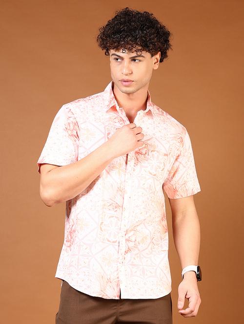 men cuban collared short sleeves casual shirt - 21749790 - Very Small Image - 1