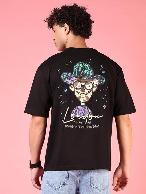 men front & back print short sleeves t-shirt - 21749846 - Very Small Image - 1