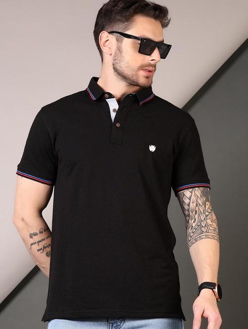men solid short sleeve regular fit polo t-shirt - 21749910 - Very Small Image - 1
