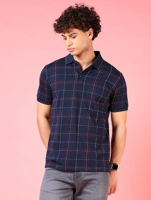 men checkered short sleeve regular fit polo t-shirt - 21749936 - Very Small Image - 1