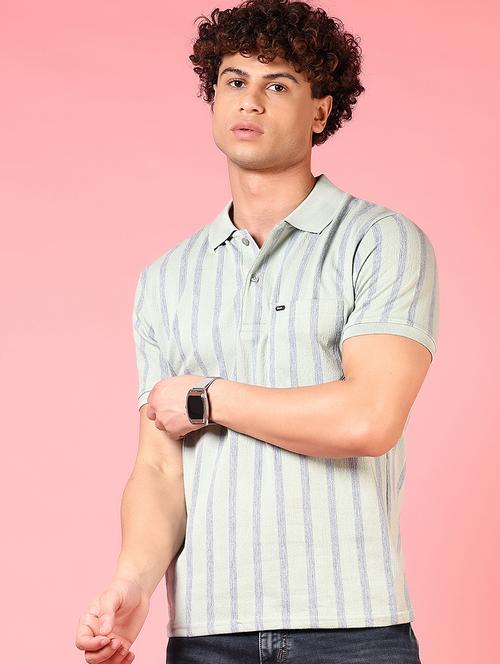 men striped short sleeve regular fit polo t-shirt - 21749944 - Very Small Image - 1