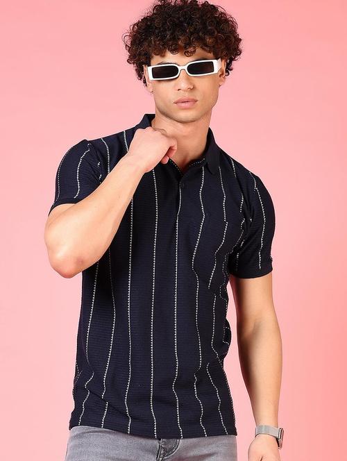men striped short sleeve regular fit polo t-shirt - 21749947 - Very Small Image - 1