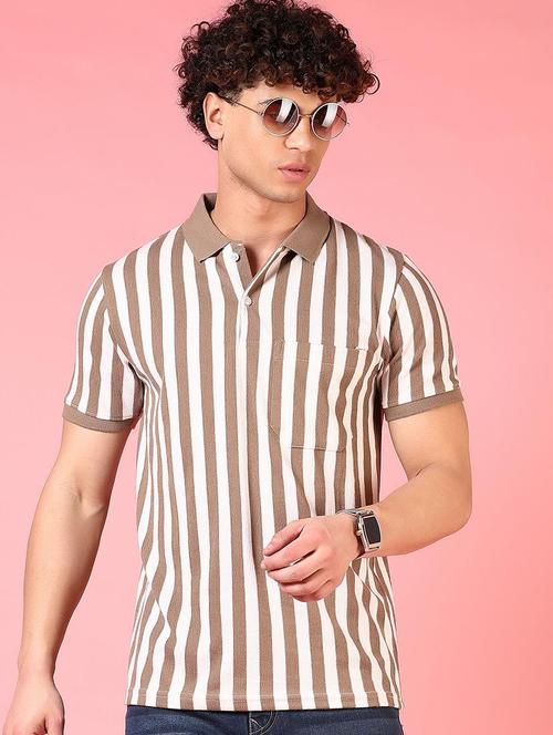 men striped short sleeve regular fit polo t-shirt - 21749954 - Very Small Image - 1