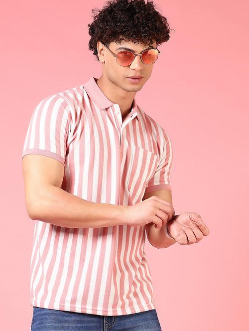 men striped short sleeve regular fit polo t-shirt - 21749961 - Very Small Image - 1
