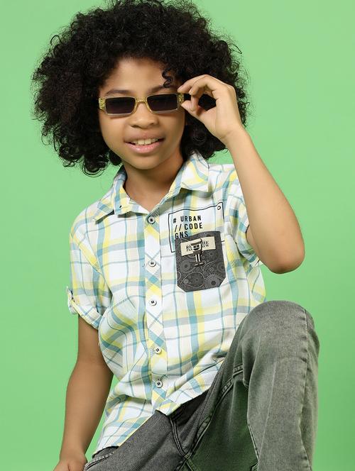 boys checkered short sleeve casual shirt - 21750041 - Very Small Image - 1