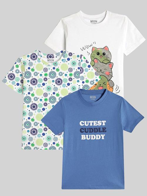 kids pack of 3 printed t-shirt - 21750296 - Very Small Image - 1