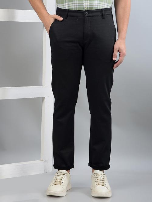 Men Solid Mid Rise Chinos Trouser - 21750680 - Very Small Image - 1