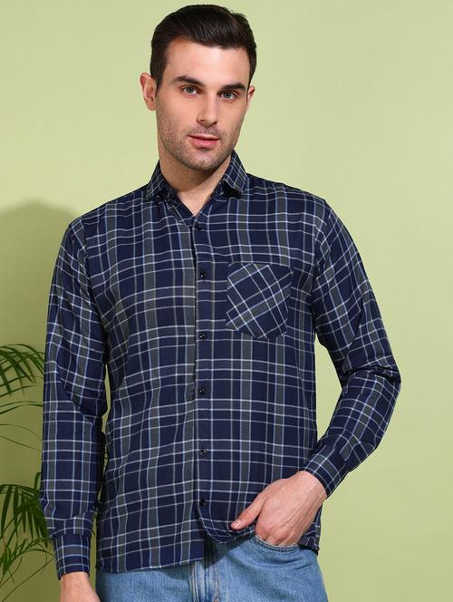 men checkered long sleeve regular fit casual shirt - 21750753 - Very Small Image - 1