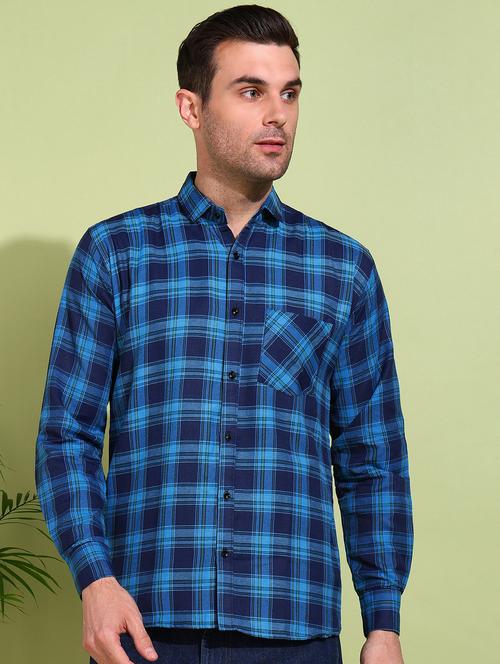 men checkered long sleeve regular fit casual shirt - 21750754 - Very Small Image - 1