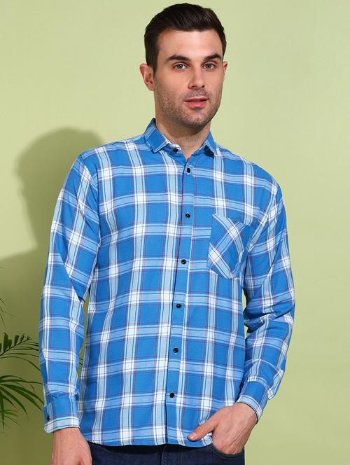 men checkered long sleeve regular fit casual shirt - 21750758 - Very Small Image - 1