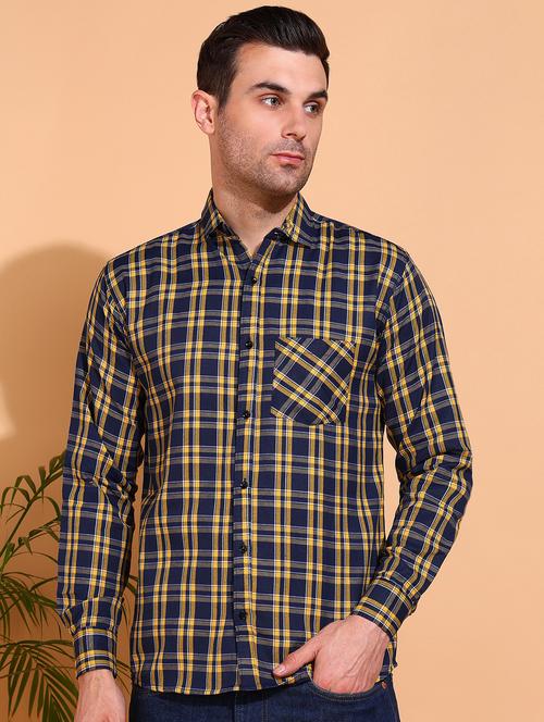 men checkered long sleeve regular fit casual shirt - 21750759 - Very Small Image - 1