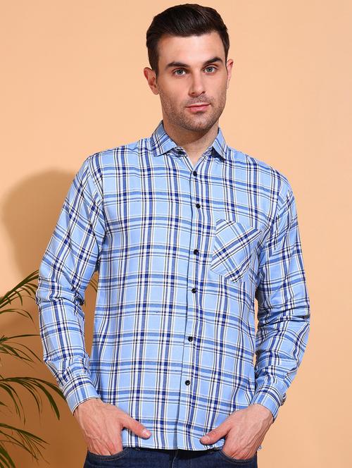 men checkered long sleeve regular fit casual shirt - 21750761 - Very Small Image - 1