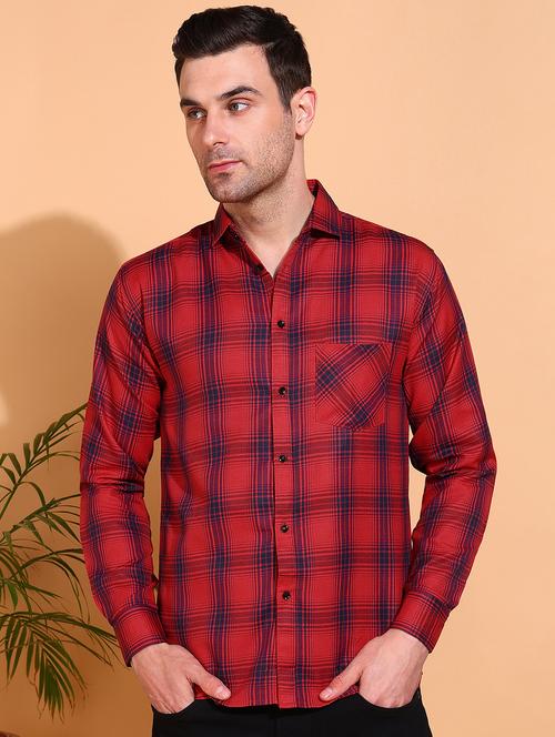 men checkered long sleeve regular fit casual shirt - 21750770 - Very Small Image - 1