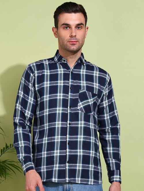 men checkered long sleeve regular fit casual shirt - 21750772 - Very Small Image - 1